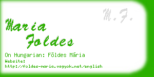 maria foldes business card